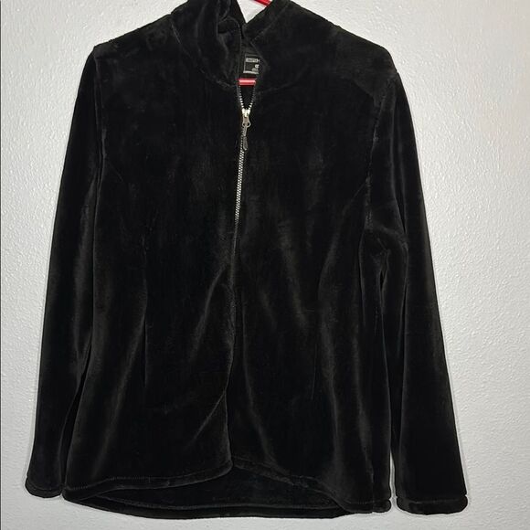 32 Degrees Black Faux Fur Soft Full Zip Jacket Size XL - Picture 1 of 8